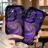 Phone Case: 2D flat, suitable for Samsung Galaxy A34 A35 M05 M06 S20 S22 S21 FE Plus 5G protective cases, purple swirl gold butterfly, perfect Christm