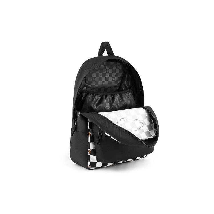 New Vans Polyester Backpack Regular Unisex Black White Checkerboard VN0A3UI6YZT