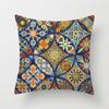 Household Stitching Colorful Mandala Printed Pillow Cover Bedroom Sofa Cushion Peach Leather Velvet Cushion Cover