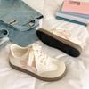 Cute bow board shoes  summer new versatile niche chic shoes platform bread shoes