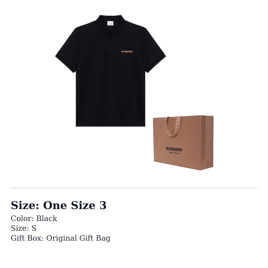 Burberry SS24 Polo Shirt Men`s Black