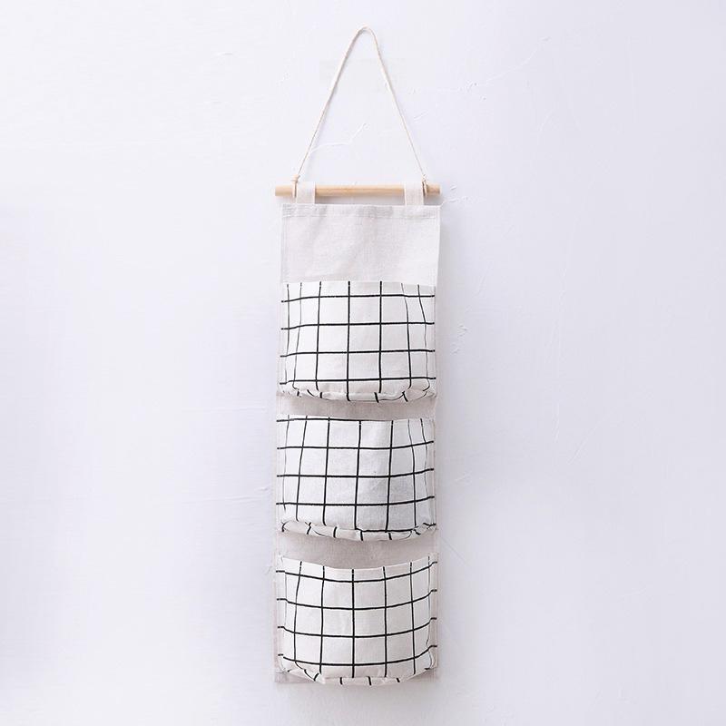Canvas Wall Mounted Storage Organizer 1Pc Multifunctional Hanging Bag Rack for Renters Bedroom Bathroom No Drill Install