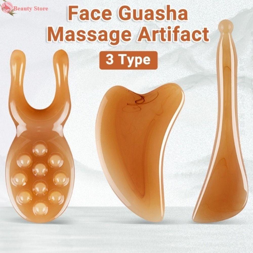 3PCS Hot Resin Face Guasha Massage Reduce Puffiness Relaxing Gua sha Spa Massager Nose Lifting Massage Scraper Body Facial Skin