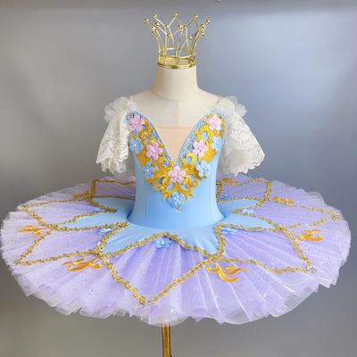 Girl's Tulles Platter Performance Tutus Fairy Doll Professional Ballet Tutu Pancake for Women Ballet Fluffy Skirt Dance