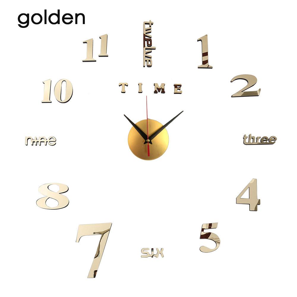 Heiße abnehmbare 3D-Wanduhr Spiegel Wandaufkleber Kreative DIY Wanduhren Kunst Aufkleber Aufkleber Wohnkultur Wohnzimmer Quarznadel