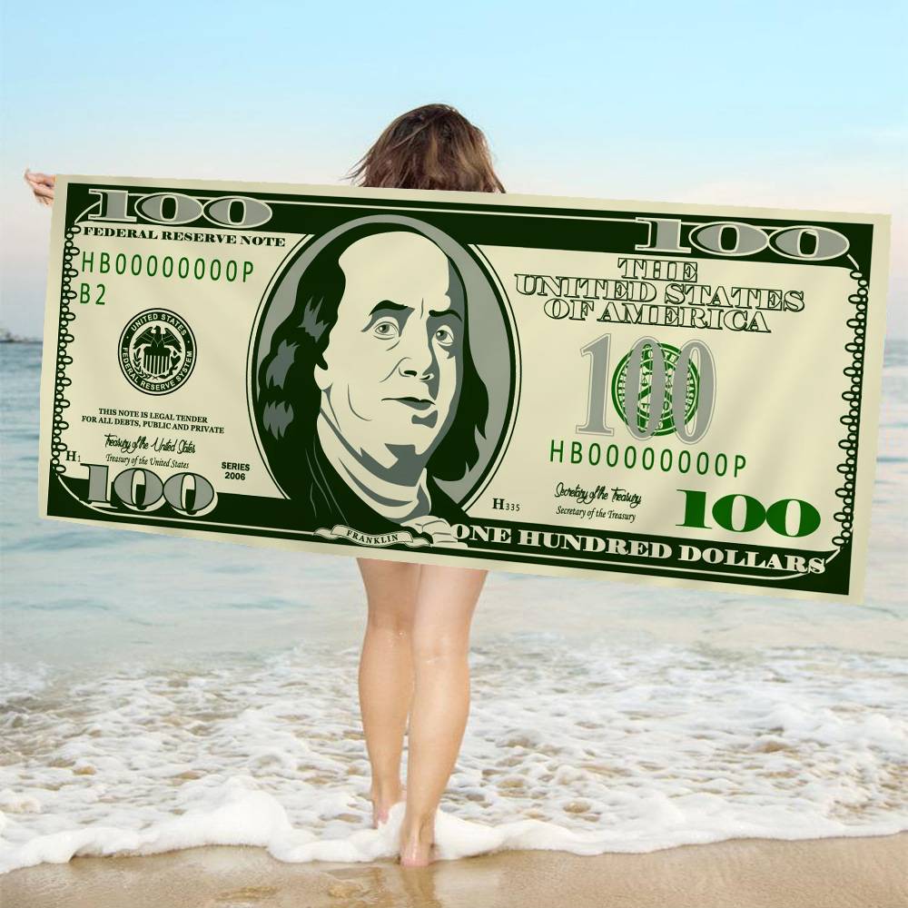 Dollar Luxury Microfiber Printed Beach Towel Mountain Climbing Yoga Beach Swimming Running Absorbent Soft Towel