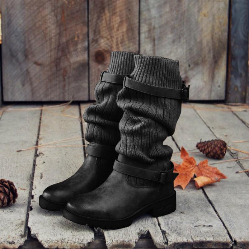 Botas de mujer Botas largos de tobillo Zapatos gruesos de tacón de loo  Calcetines femeninos Botas Plus Size 34-43 comprar a buen precio — entrega  gratuita, reseñas reales con fotos — Joom