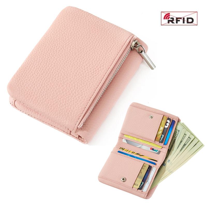 Mendy Women's Leather Zip Wallet Genuine Leather Card Holder Wallet Cash Money Holder With Card Slots Women's Pouch Designer