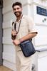 Men's Leather Bag with Zipper Pocket - Peterson