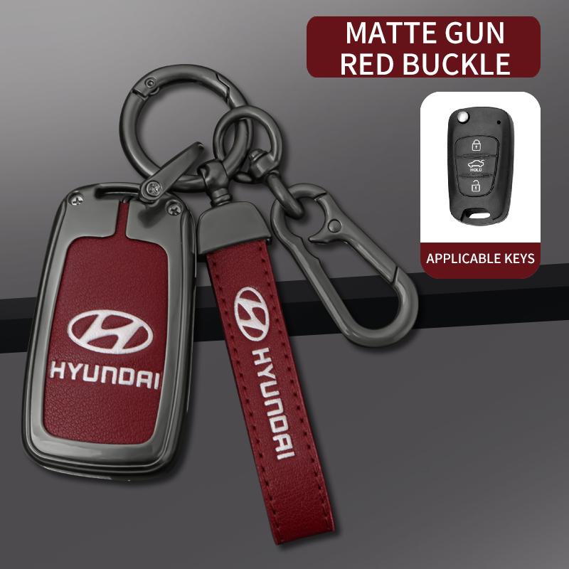 For Hyundai i20 i30 ix20 ix25 ix35 Elantra Accent Zinc Alloy Leather+TPU Car Remote Key Case Fob Cover Auto Interior Accessories