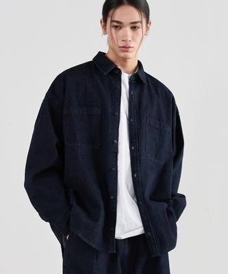 Ourdayz Oversized Denim Shirt Jacket [Washed Deep Indigo]
