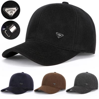 Winter Herrenmütze Mittelalterliche Baseballkappe Warme Papa Ohrenklappenmütze Dicke Wollmütze
