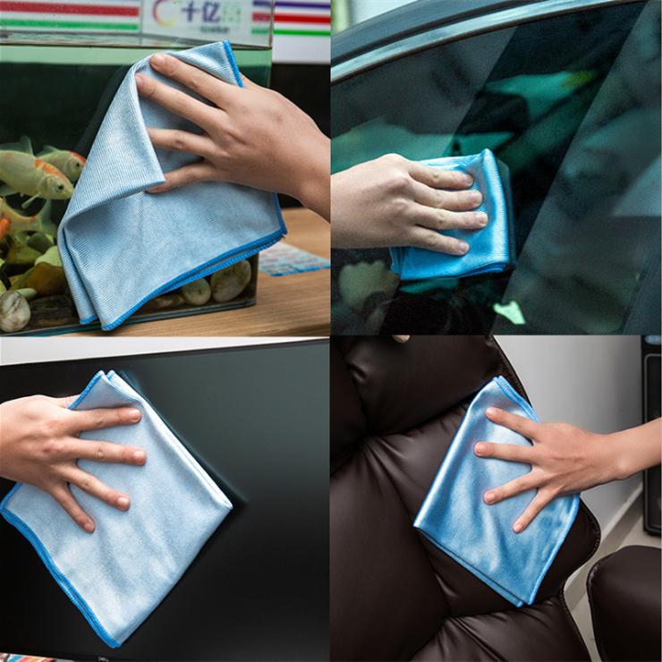 Super Microfiber Cloth Cleaning Towel For Glass Water Absorbable No Trace Washing Dishcloth Car Window Rag Kitchen Wipes Tools