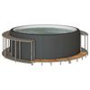VidaXL Hot Tub Surrounds Storage and Step Grey Wicker, Spa Surround, Outdoor Spa Speaker, 365611