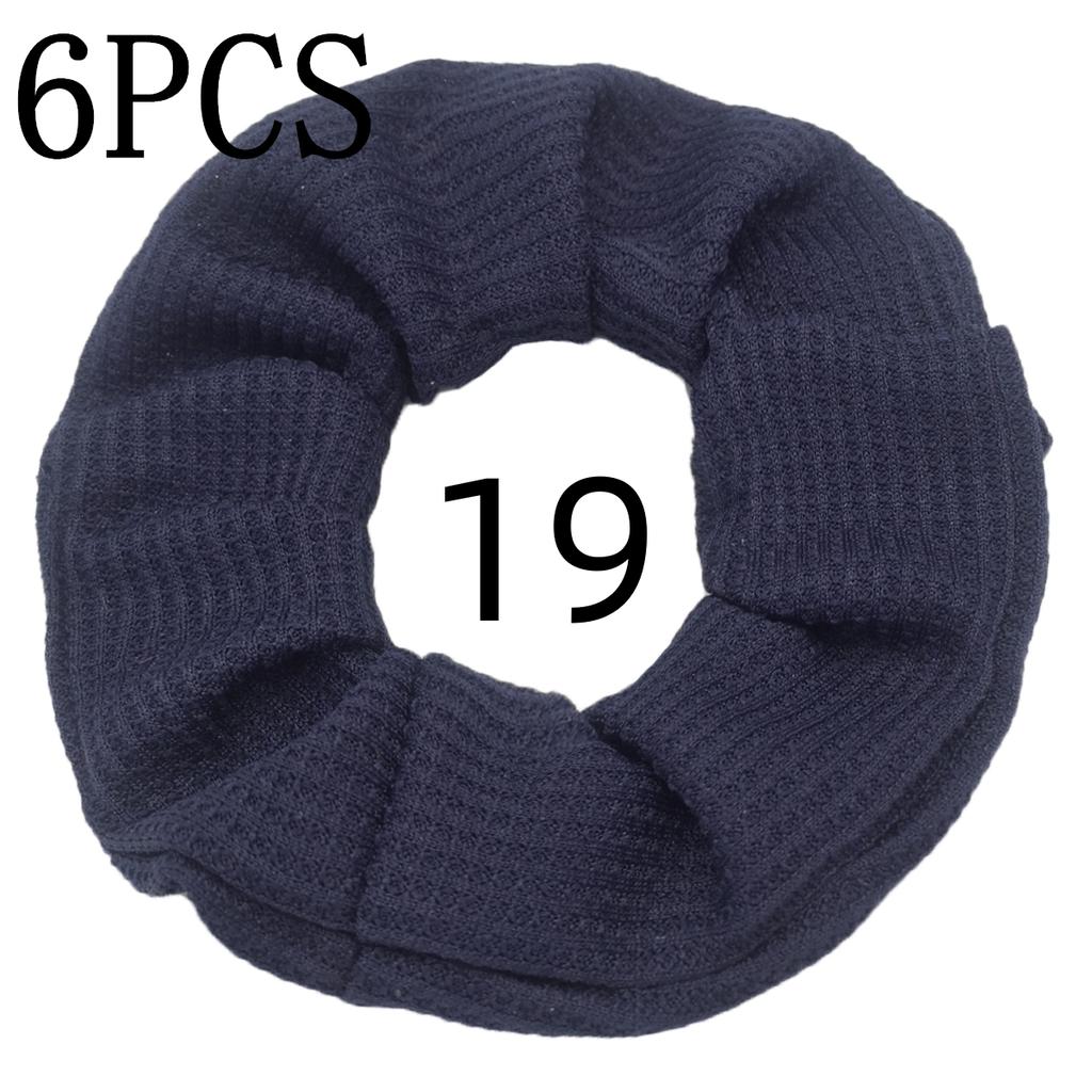 6pcs/lot Candy Color Scrunchies Elastic Hair Band Women Girls Ponytail Holder Rubber Accessories Waffle fabric