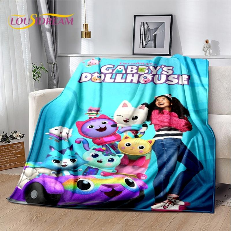 Cartoon Cute Gabbys Dollhouse Girl Soft Blankets,Keep Warm Throw Blanket Comfortable Blanket for Picnic Beds Sofa Home Bedroom