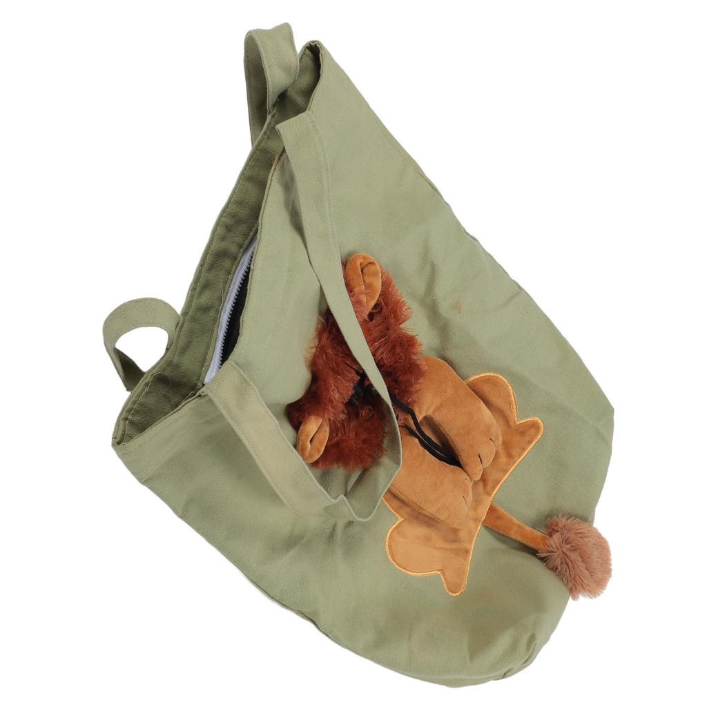 Pet Canvas Shoulder Bag Breathable Portable Pet Outing Shoulder Bag Cute Dog Carrying Bag Adjustable Cat Carrier Bag
