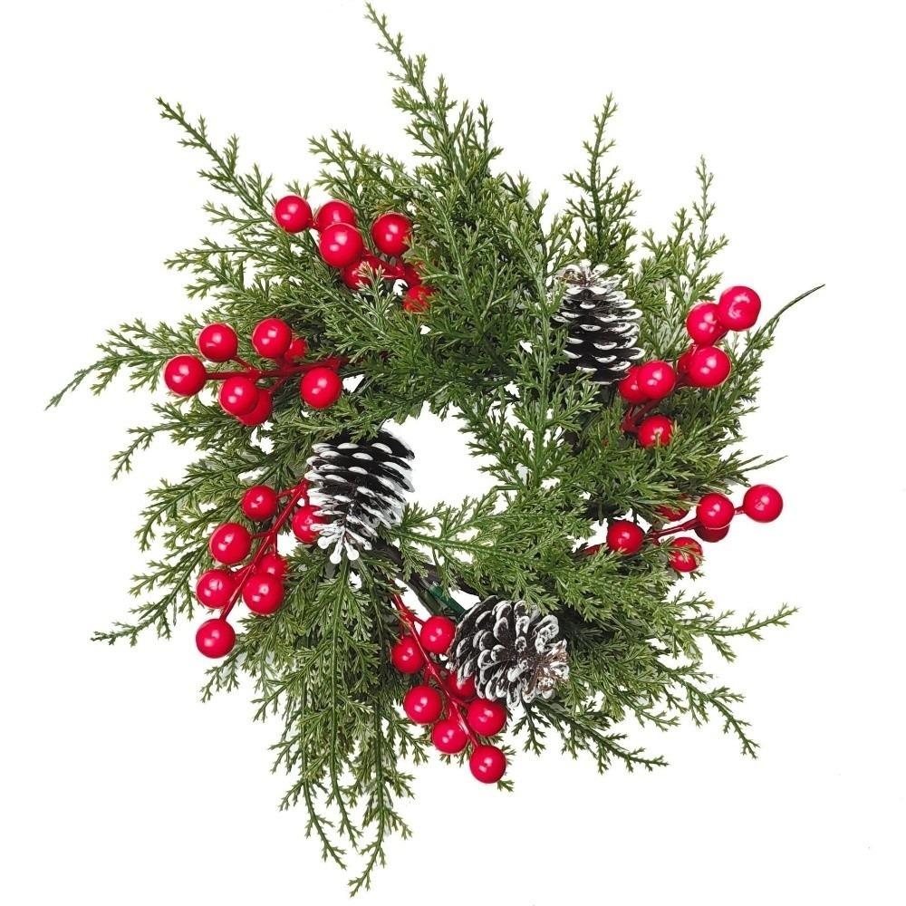 Plastic Christmas Candle Ring Artificial Pine Needle Table Centerpiece  Holiday Dinner Table