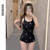Womens Modest One-Piece Swimsuit With Embroidery High-Elastic Quick-Dry Swimming Pool Training Hot