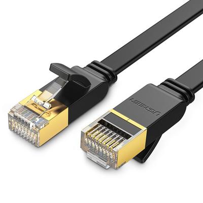 Flat Patch Cord Cable LAN STP RJ45 Cat 7 10Gbps 10m Black