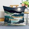 Simple Mountain Print Decorative Pillowcase Bedroom Living Room Square Cushion Pillowcase