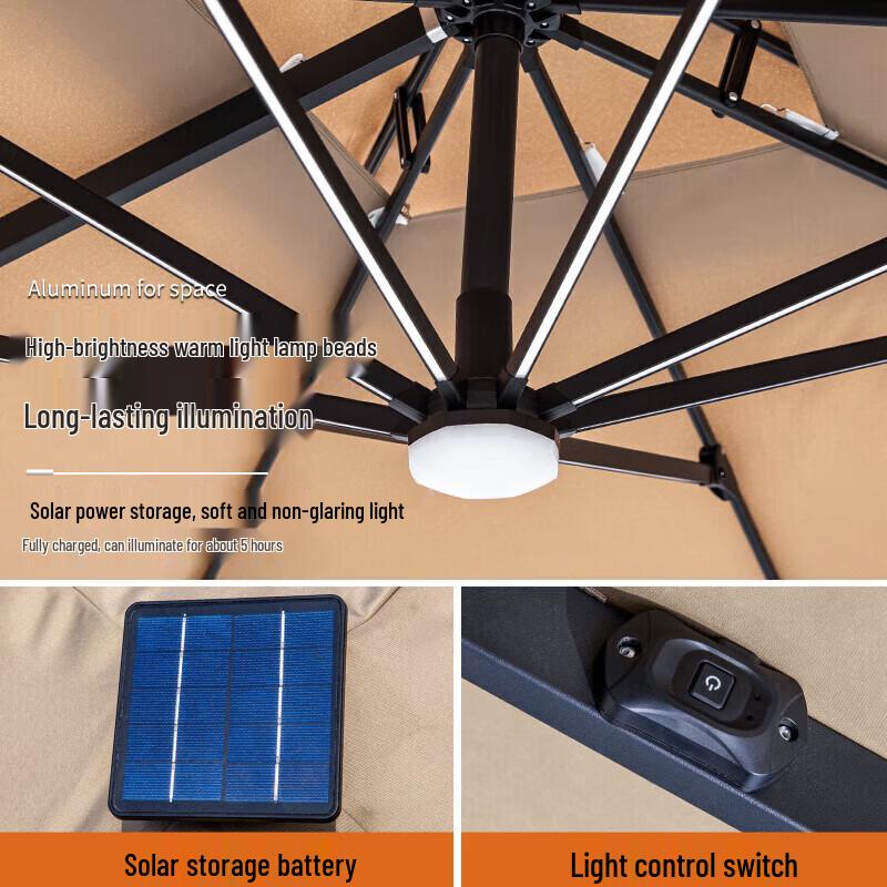 OEING 3x4m Square Outdoor Sunshade Umbrella with Rolling Base