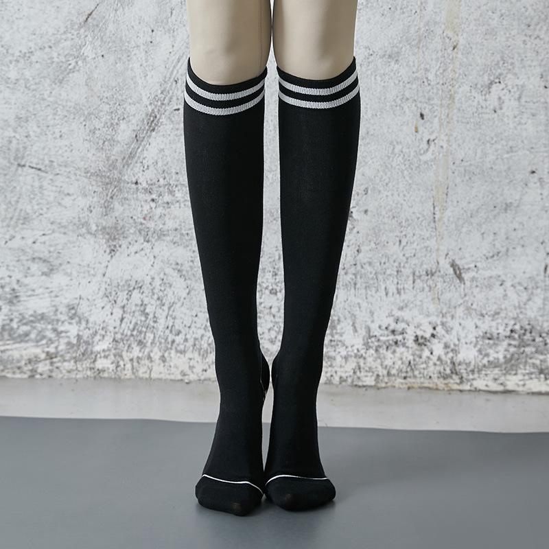 

Professional Women S Non-Slip Calf Long Tube Yoga Socks Non-Five-Finger Round Head Pressure Sports Socks Pilates One Size чёрный