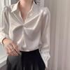 Elegant Women's Satin White Shirt - 2026 Spring/Autumn Collection: High-End, Niche Design for Formal and Commuter Wear