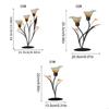 62KD Artistic Glass Floral Candelabra Iron Stable Table Decors Centerpieces Candlestick for Weddings Anniversaries Parties