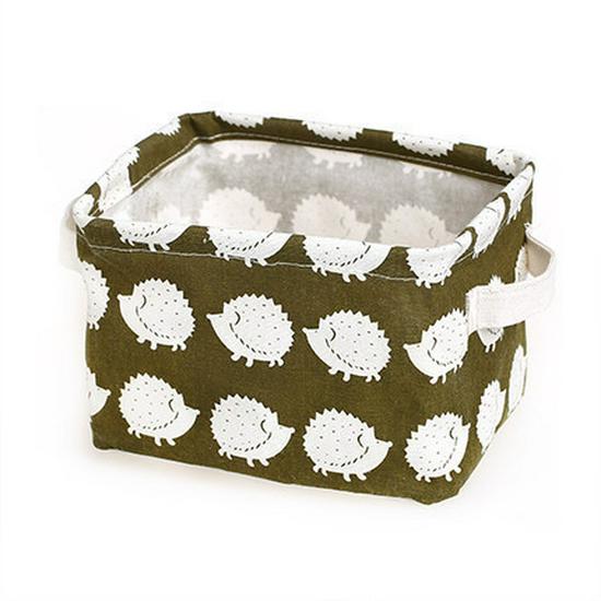 Compact Square Cotton Linen Storage Basket