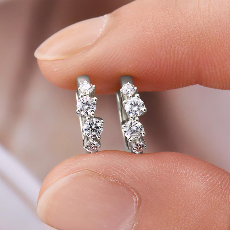 Bulk Cartilage Diamond Stud Earrings D Color Moissanite Original 925 Sterling Silver Huggie Hoop Statement Earring