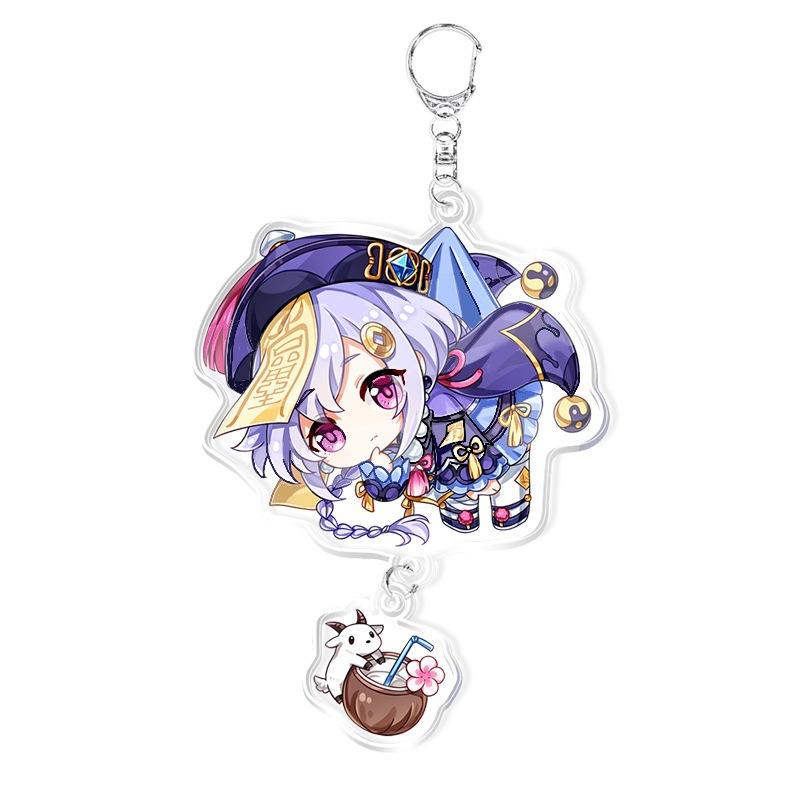 Anime Genshin Impact Porte-clés Acrylique Pendentif Accessoires Présentant les Personnages Yae Miko Xiao Klee Keqing Kazuha Lumine Qualité Premium