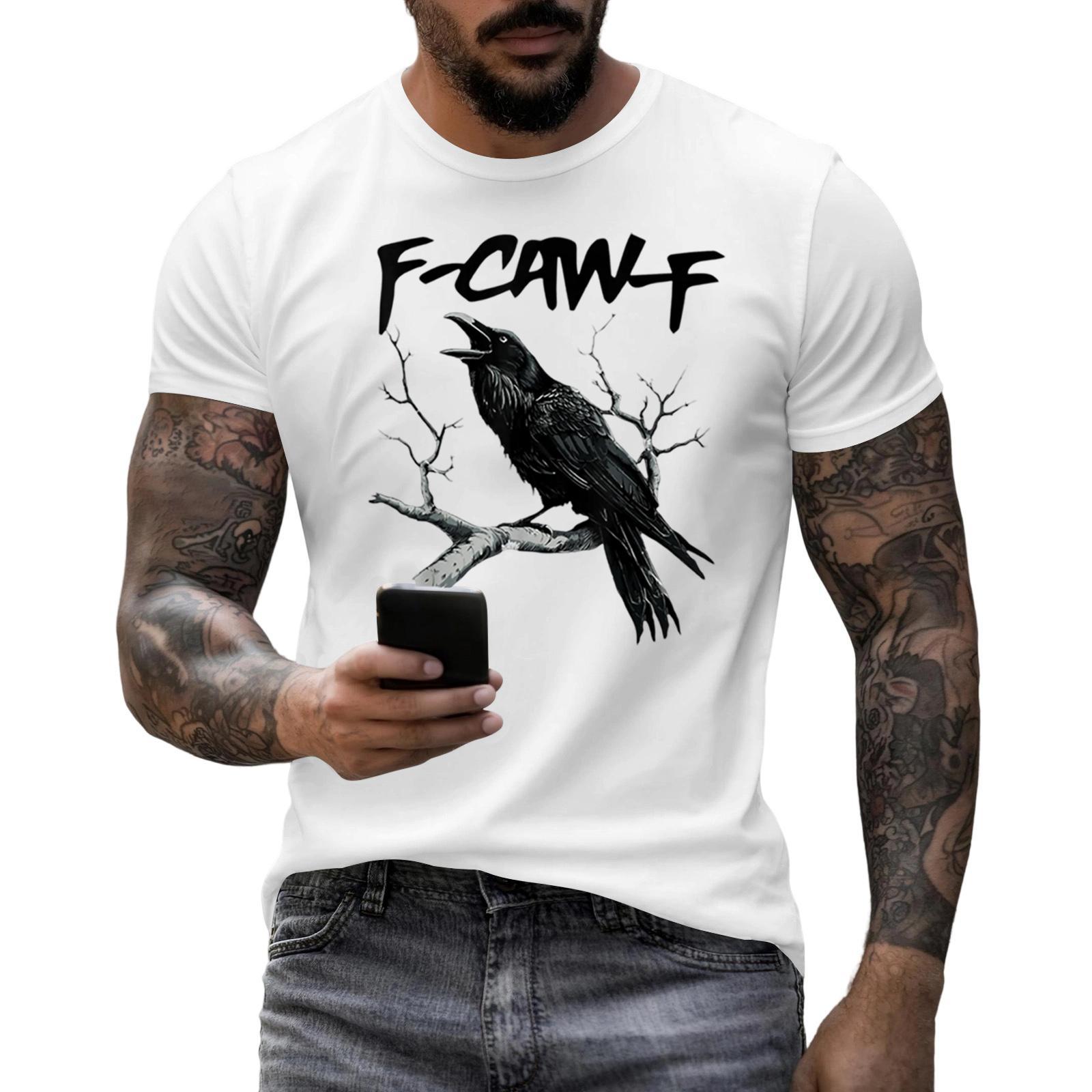 

Men s Fashion Casual Printed Short Sleeve Round Neck Pullover Tops M белый