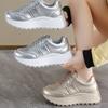 Fashion Silvery Woman's Vulcanized Shoes Spring Autumn Luxury Brand Women Casual Shoes Sneakers Walking Footwear Tennis Zapatos De Mujer