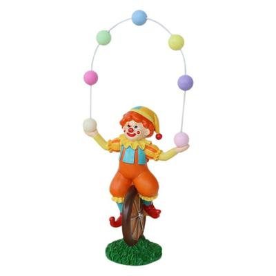 Colorful Clown Juggling Ball Statue Resins Craft Figurine Decors For Living Room Tabletop Shelf For Kids Birthday Gift