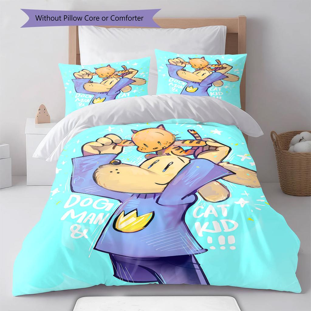 Set Copripiumino Trapuntato Dog Man Federa Decorazione per la Casa Regalo di Compleanno (1 * copripiumino + 2 * federa, senza nucleo)