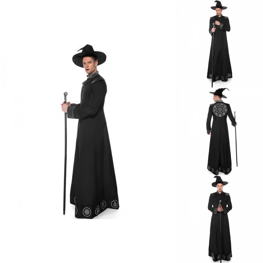 Classic Black Wizard Costume For Men Perfect For Halloween Parties And Cosplay Events