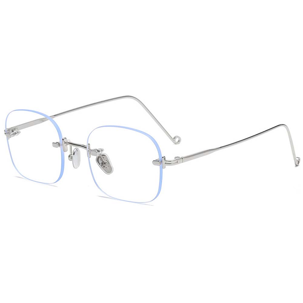 

Computer For Men For Women Rimless Frame Anti Blue Light Female Alloy Eyewear Square Glasses Rimless Glasses срібний