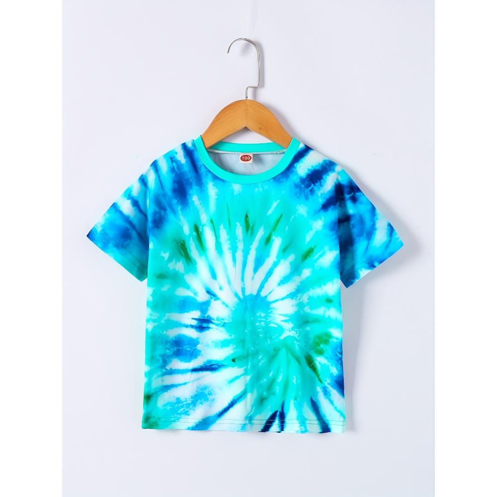 Children's T-shirt Rainbow Tie-Dye 3D Print Kids Clothes Short Sleeve T-Shirt Summer Children Top Round Neck Children's Clothing