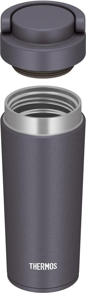 Safe Thermos Water Bottle Vacuum Insulated Mobile Tumbler with Carry Handle 420ml Metallic Gray MGY [Dishwasher Model] JOV-420
