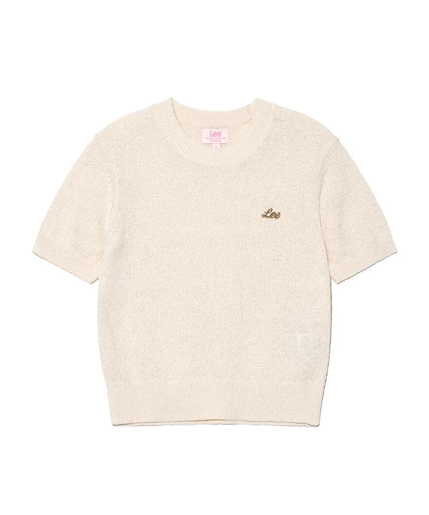 LEE Women'S Boucle Short Sleeve Knit Ivory
