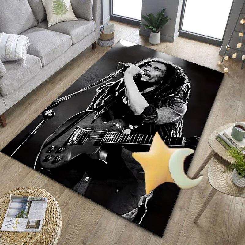 Bob music Vibrant Art Office Rug Chair Mat, Game Carpet, Suitable for Front Door, Bedroom, Living Room, Desk, Holiday Gift