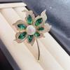 Fashion Luxury Temperament Rhinestone Pearl Coconut Tree Brooches For Women Clothing Coat Accessories Gifts