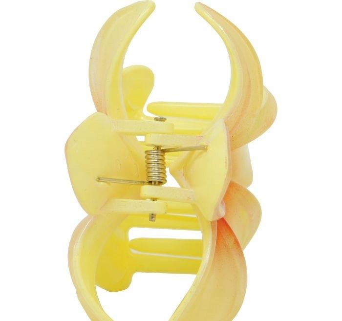 Fermacapelli Clip Fiore Giallo-Rosso Primavera Carnevale Hawaii Aloha 8cm