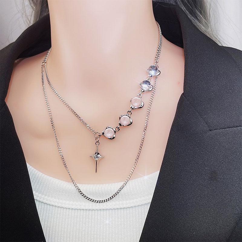 

Модные ювелирные изделия Белое ожерелье из лунного камня из циркона для женской бесцветной цепочки ошейника Advanced Sense