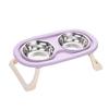 Foldable Cat Bowl Double Pet Bowl Stainless Steel Puppy Dog Feeder Water Food Bowl With Stand Feeding Dish Drinker Pets Supplies