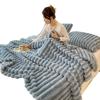 Rabbit Plush Blanket Thickened Winter Office Nap Sofa Coral Fleece Soft Warm Throw  Blankets for Beds