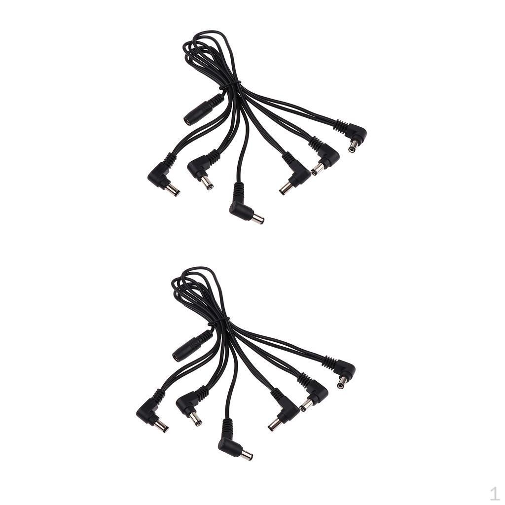 2xGuitar Splitter Power Supply Cable for Effects Pedals Accessories, Black Color