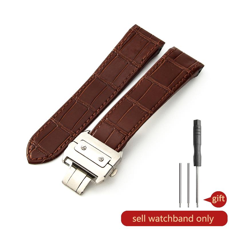 Genuine Leather Watch Strap for Cartier Sandoz Santos 100 Watch Band Soft Comfortable Watchband Accessories 20 23mm Wristband