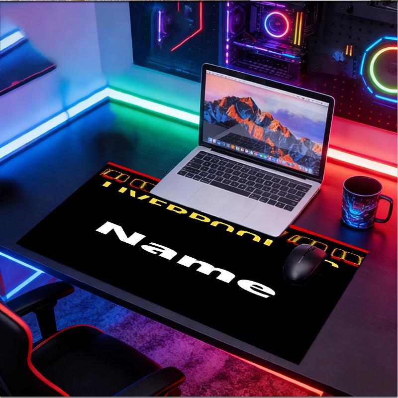 Custom Name Personalized Football team F.C Pattern Mousepad, Laptop PC Desk Mat, Decorative Desk Mat for Home Keyboard Pad Gift